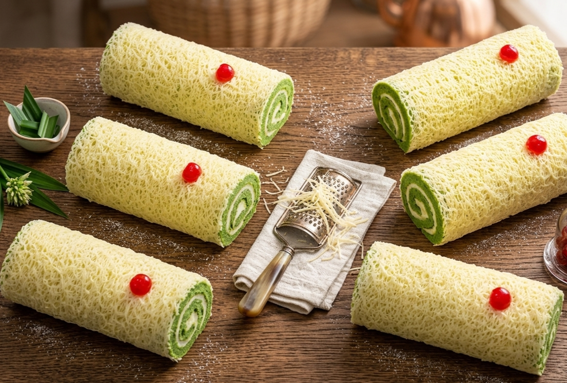 Bolu Gulung Pandan Keju